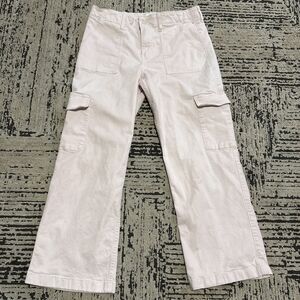 Abercrombie Kids Girls Pink Cargo Pants 17/18 Short Wide Leg Adjustable Waist